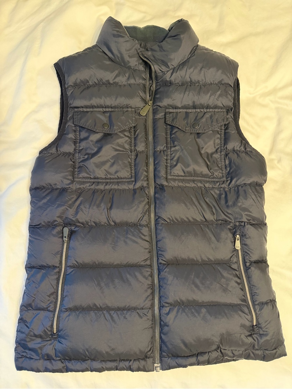 Alp N Rock Navy Quilted Puffer Vest with Plaid Lining